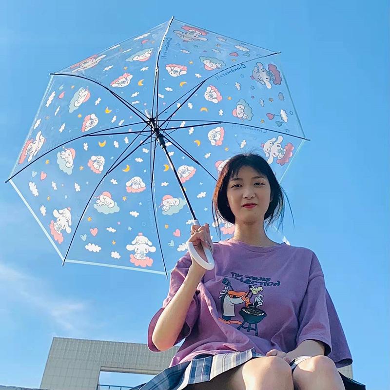 13670937.卡通透明雨伞可爱少女心儿童加厚长柄折叠收纳便携