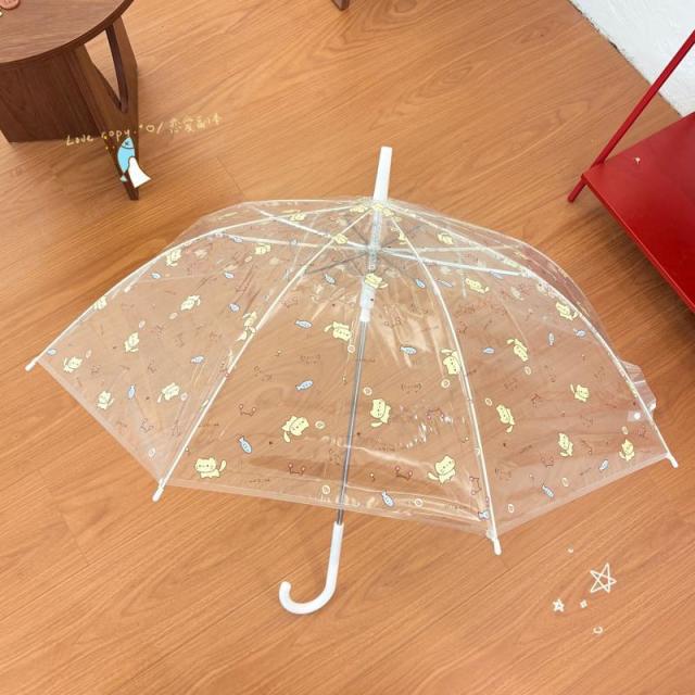 13670946.小猫咪透明雨伞卡通防晒折叠加厚晴雨全自动两用可爱