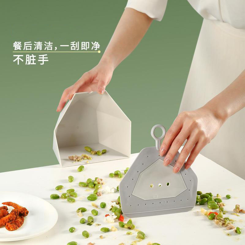 13669526.卡通餐桌面清洁收纳剩菜带软胶刮板子除油渍壁挂刮水板