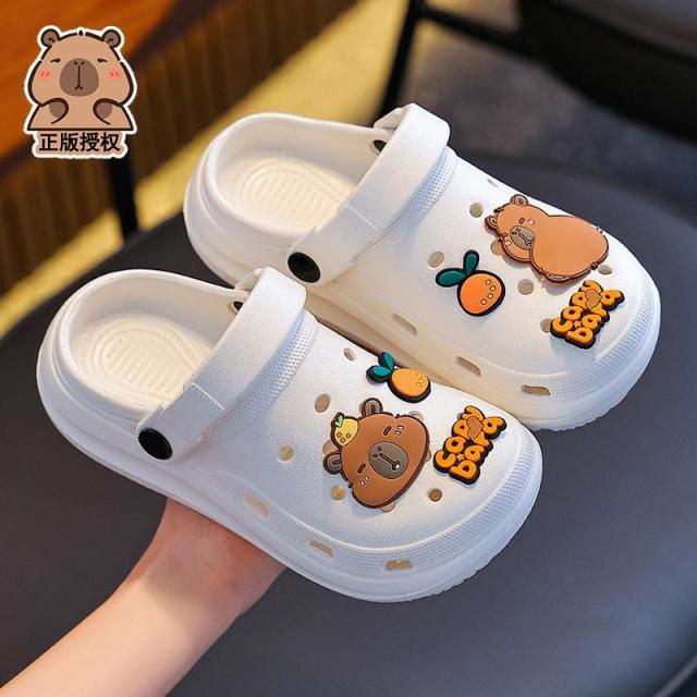 13369736.夏季儿童踩屎感女童卡通可爱防滑室内洗澡软底洞洞鞋