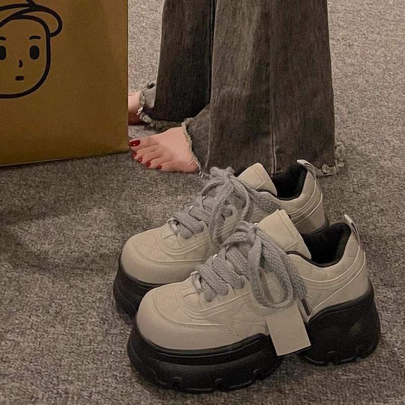 13377895.松糕厚底小白鞋女板鞋感休闲运动老爹鞋