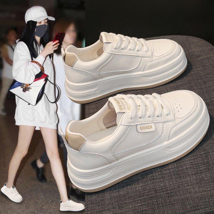 13379010.厚底休闲鞋女皮面防滑系带休闲女鞋时尚休闲鞋