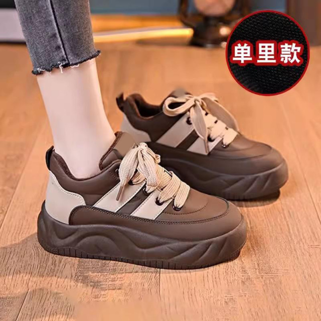 13379069.厚底黑色老爹休闲鞋女运动松糕面包百搭休闲鞋