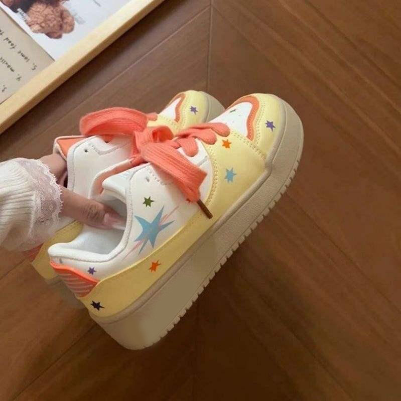 13379133.校园风叠穿高颜值星星小白鞋夏季百搭chic鞋子复古板鞋女
