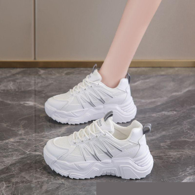 13378907.老爹休闲鞋女春时尚网面休闲鞋轻便厚底运动休闲鞋