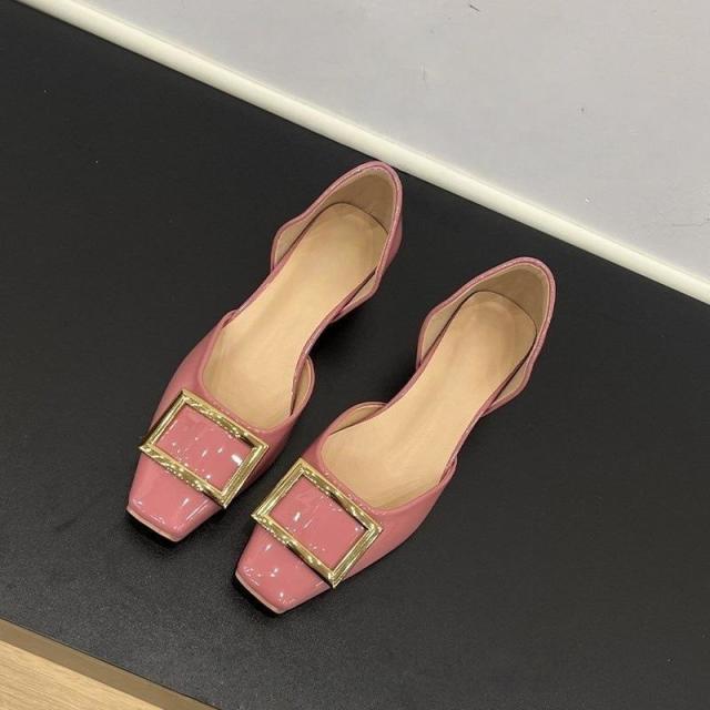 13517767.凉鞋隐形内方扣女漆皮凉鞋夏季气质中空凉鞋女