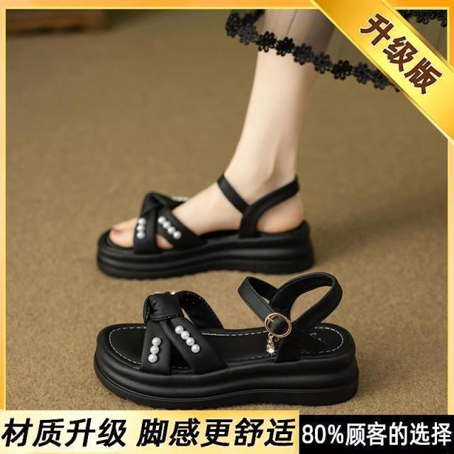13518008.女式时尚玛丽珍凉鞋女夏季厚底休闲罗马凉鞋