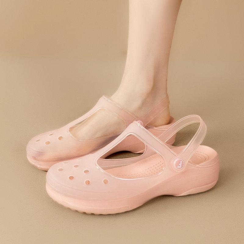 13518023.夏季玛丽珍洞洞凉鞋女沙滩凉鞋果冻软底防滑孕妇凉鞋