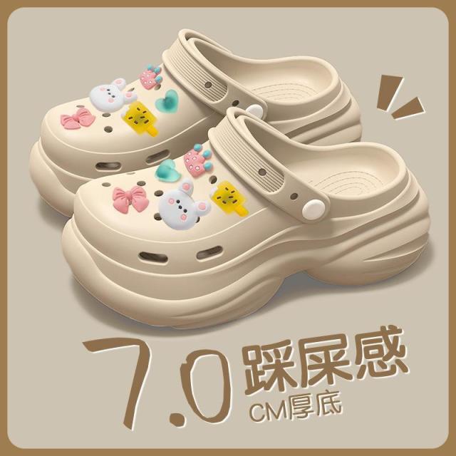13518027.洞洞鞋女士厚底夏季外穿eva防滑防臭沙滩凉拖鞋