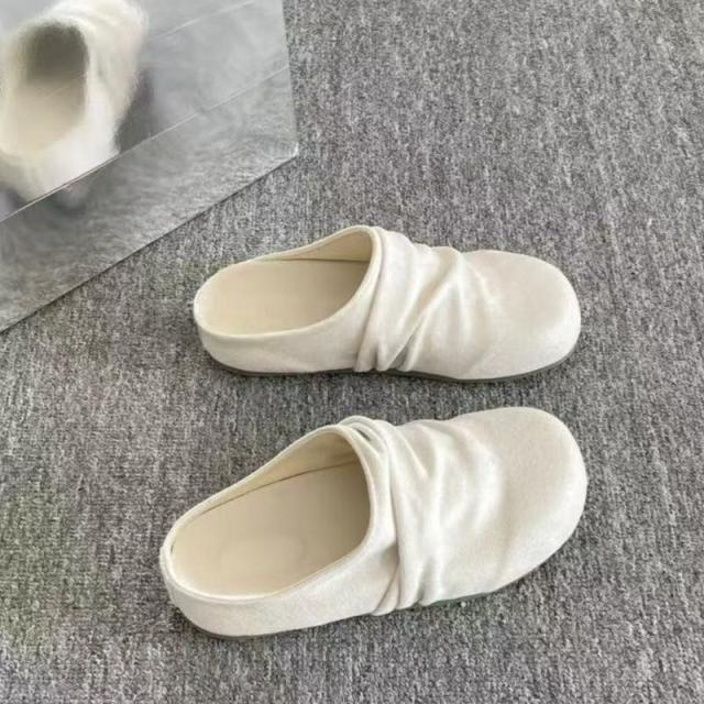13529821.复古薄肯包头半拖鞋女外穿春季一脚蹬懒人鞋