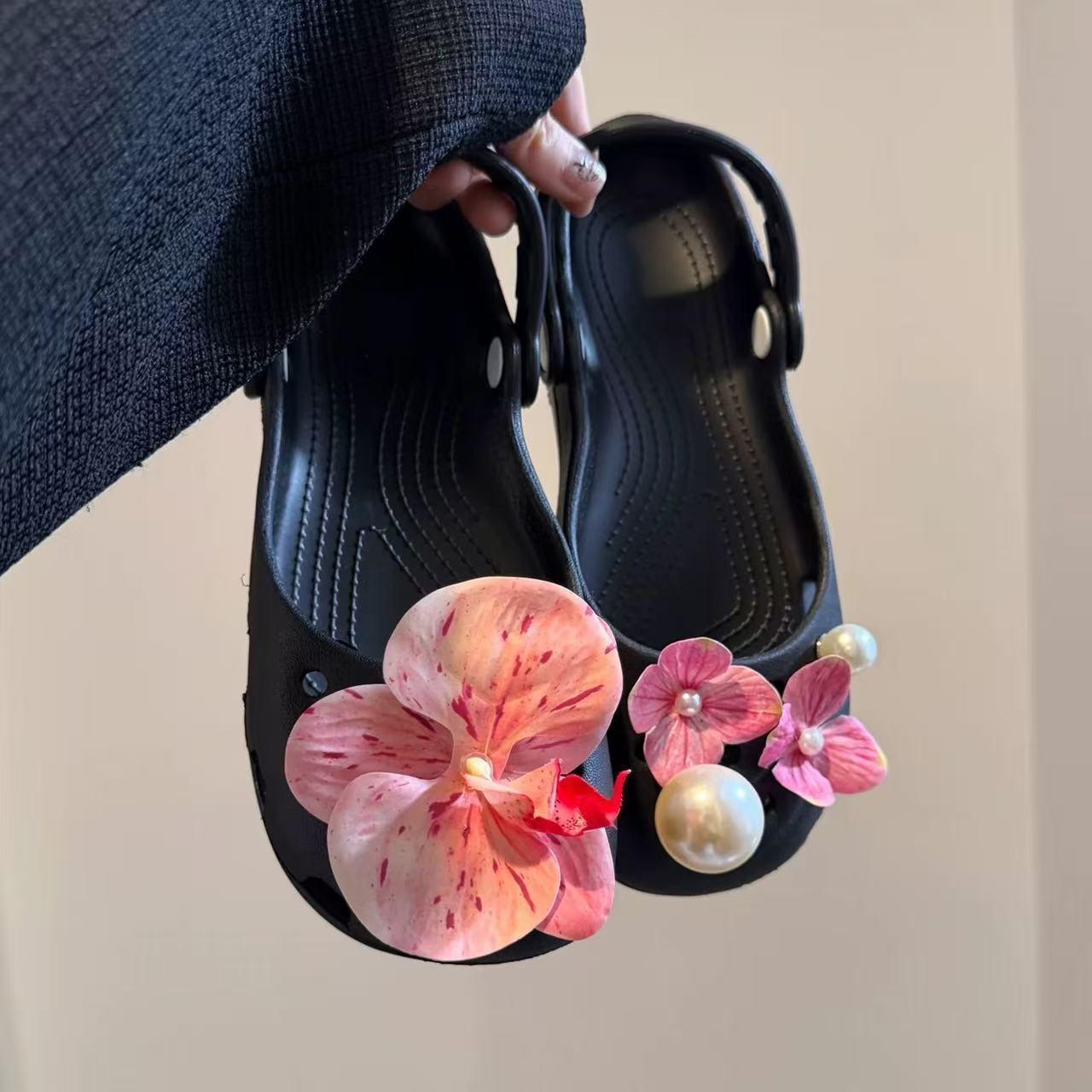 13529860.芭蕾洞洞鞋一脚蹬镂空女拖鞋夏甜美风海边沙滩洞洞女鞋外穿凉鞋