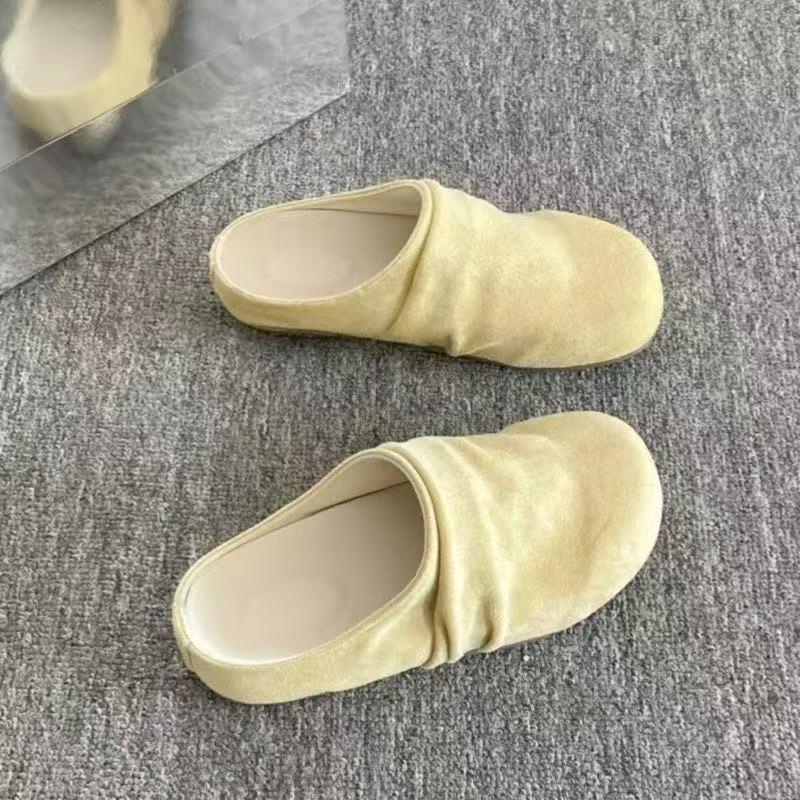 13529821.复古薄肯包头半拖鞋女外穿春季一脚蹬懒人鞋