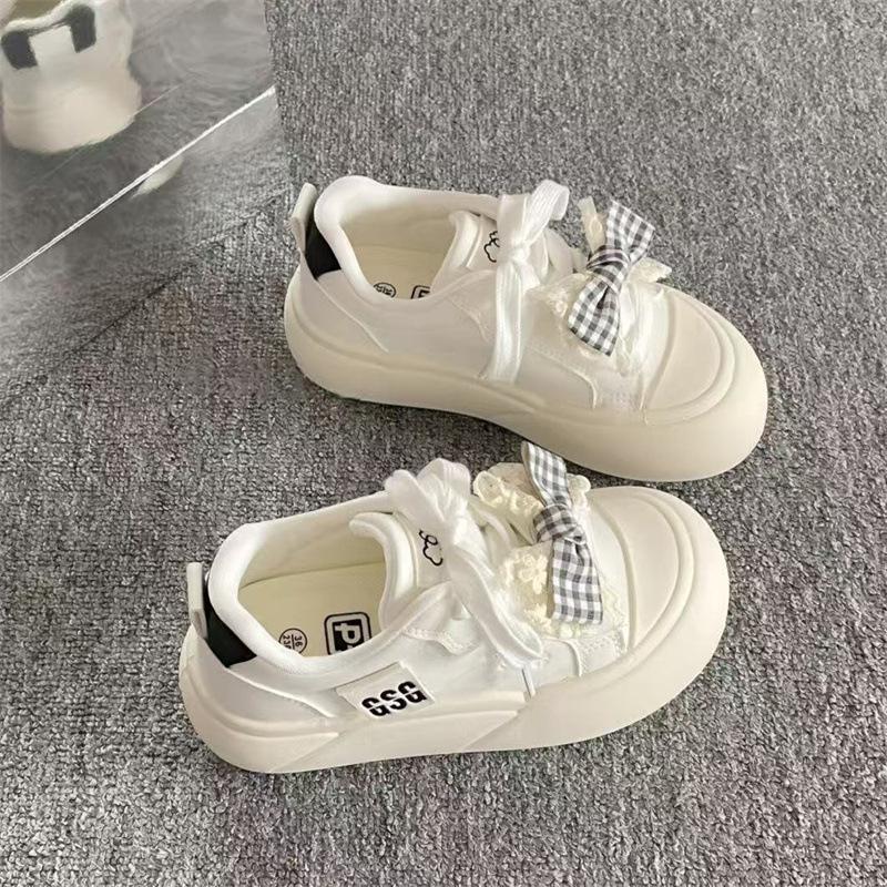 13529911.厚底板鞋女春季百搭休闲小白鞋大头面包鞋