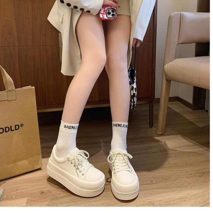 13529921.大头面包鞋女厚底小白鞋春季百搭休闲运动板鞋