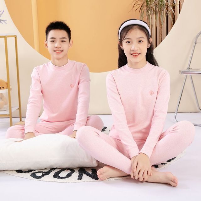 13695065.A类秋冬儿童保暖内衣加厚舒绒棉女童睡衣套装中大童半高领秋衣裤