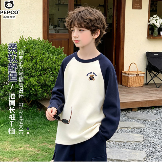 13725363.男童体t恤长袖2026新款纯棉春秋款卫衣薄款洋气儿童秋装--