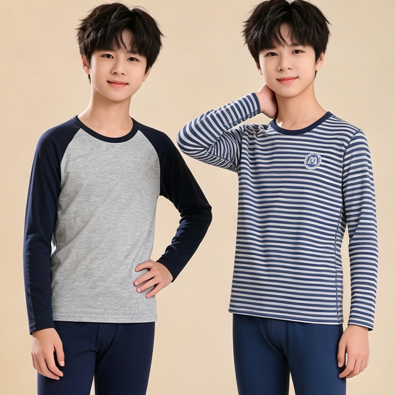13823244.2026年大小儿童秋冬款内衣套装A类青少年莱卡棉