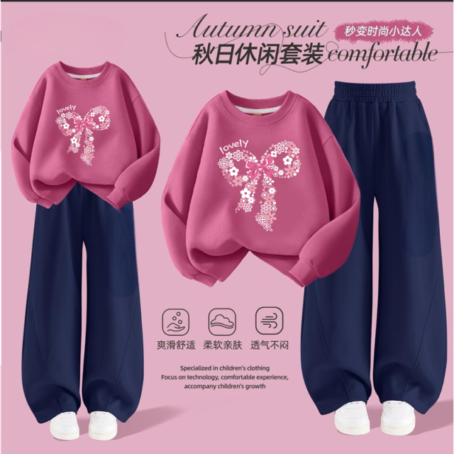 13334690.女童套装2025新款春秋时髦运动儿童卫衣两件套秋季女大童秋装