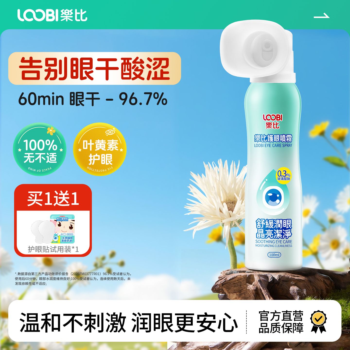 13474728.【买一送一】乐比叶黄素护眼喷雾缓解视疲劳干涩模糊眼部护理液进口洗眼睛神器