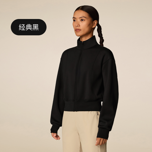13445231.Keep瑜伽外套女春季户外立领宽松短款针织运动外套9385