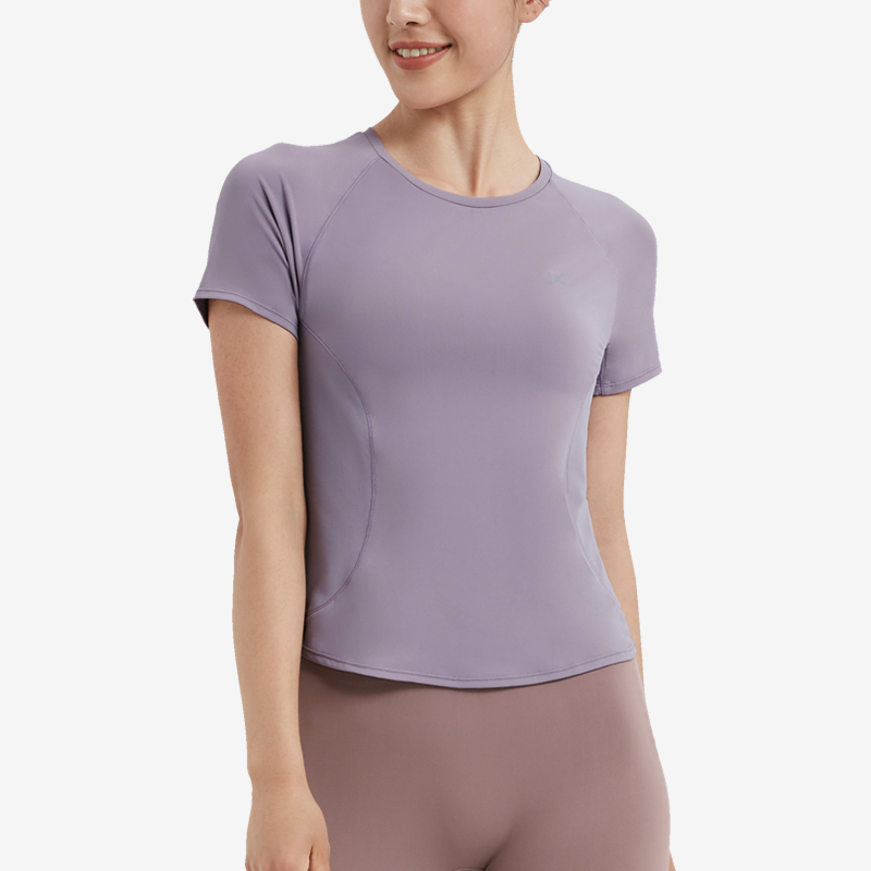13447502.Keep运动短袖T恤女速干瑜伽服跑步运动上衣修身短款健身服休闲12420