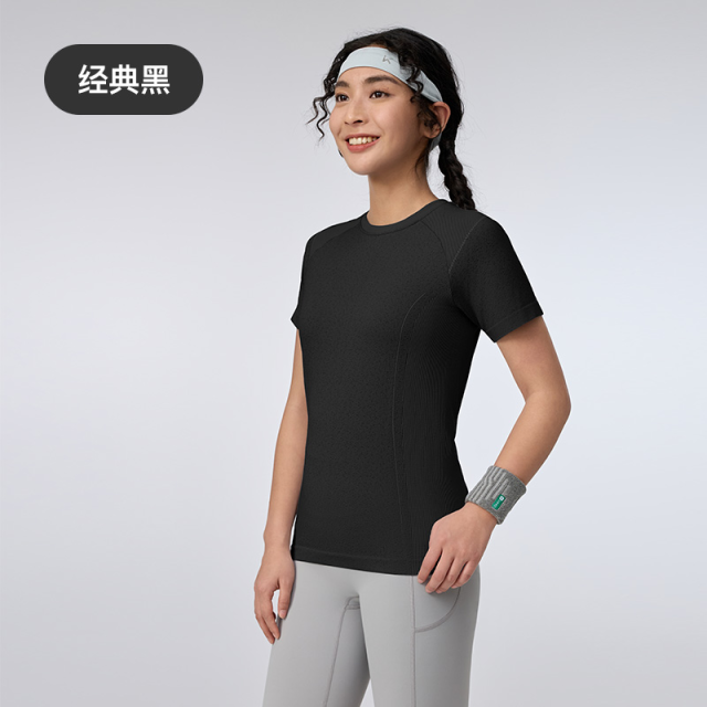 13522687.【新品】Keep瑜伽T恤女夏季修身速干无缝花纱运动健身短袖T恤