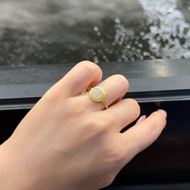 13696095.晶屿和田玉冰元宝戒指s925银