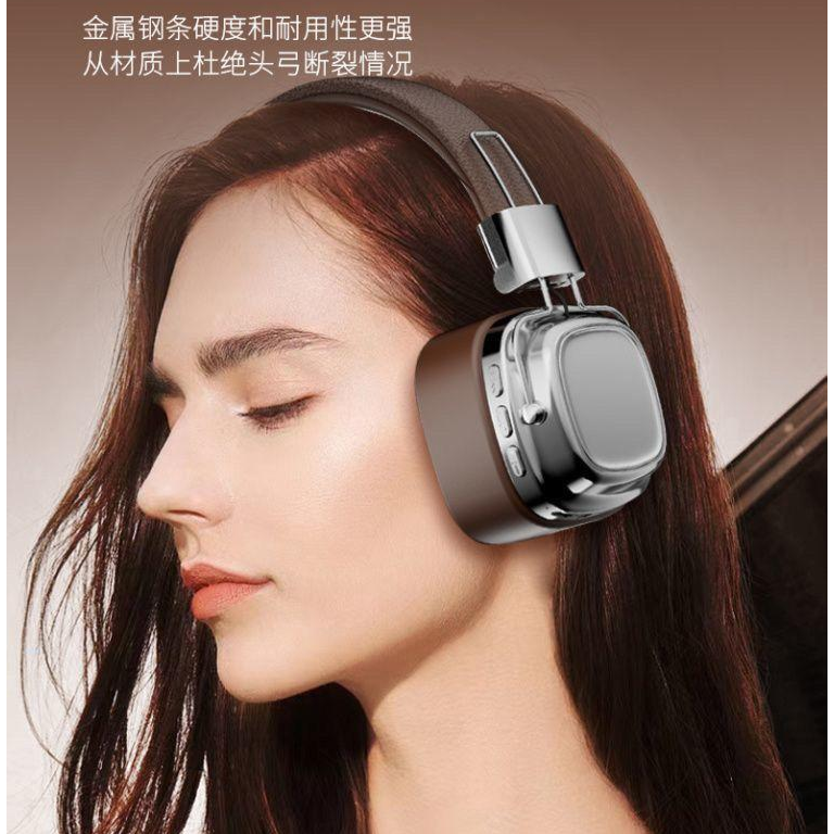 13585348.头戴式复古无线游戏重低音折叠拉伸蓝牙耳机