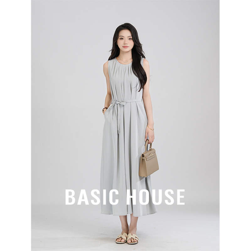13834154.Basic House/百家好复古收腰时尚显瘦夏季连衣裙新款