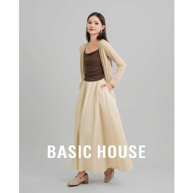 13834109.Basic House/百家好纯欲时尚套装兰知春序风女装宽松开衫套装