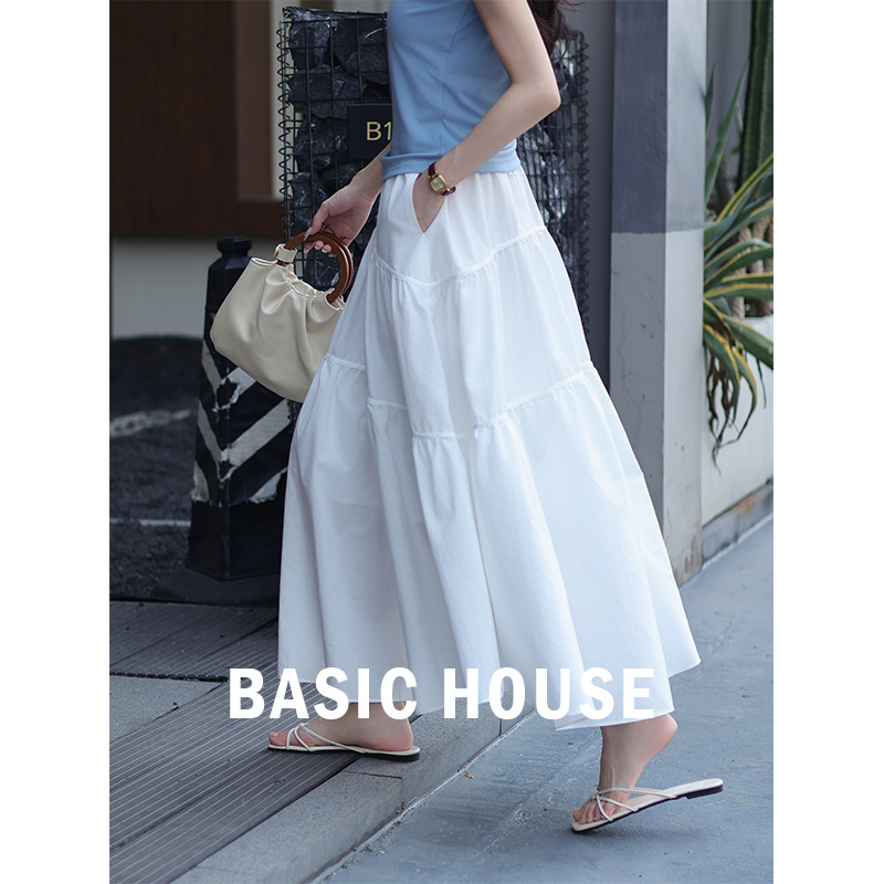 13834095.Basic House/百家好长裙公主风半身裙轻法式半裙女士时尚夏季