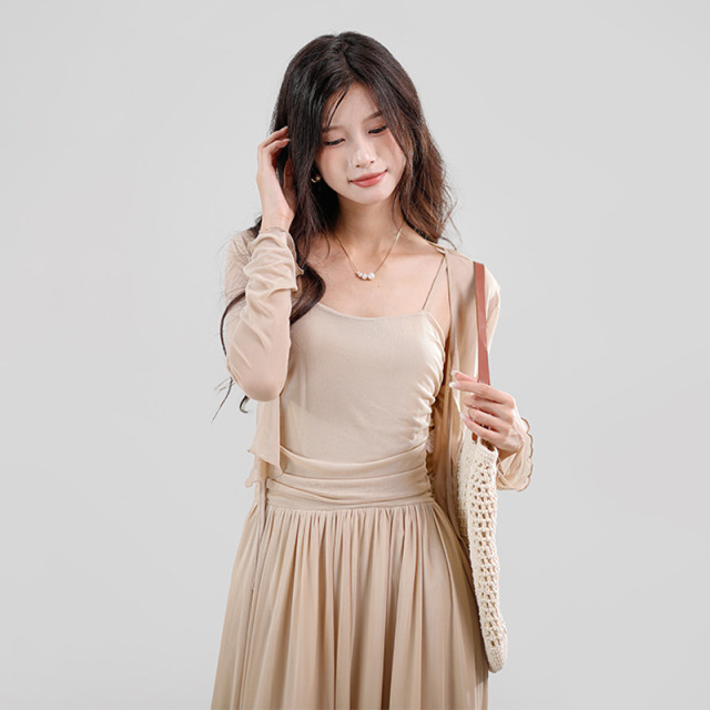 13834129.Basic House/百家好尹千金风开衫自然时尚套装显瘦加宽加大女装