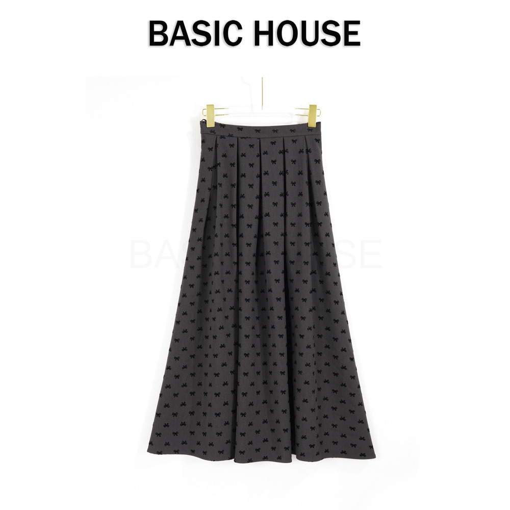 13834168.Basic House/百家好高腰夏季大摆半身裙时尚百搭宽松潮流