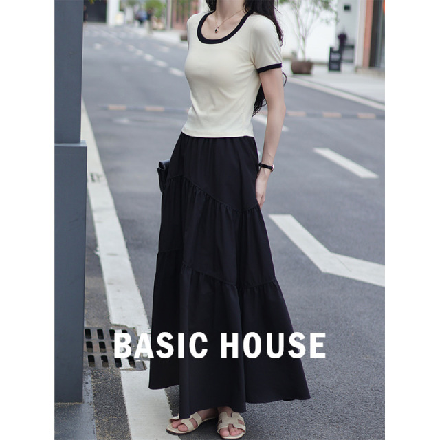 13834095.Basic House/百家好长裙公主风半身裙轻法式半裙女士时尚夏季