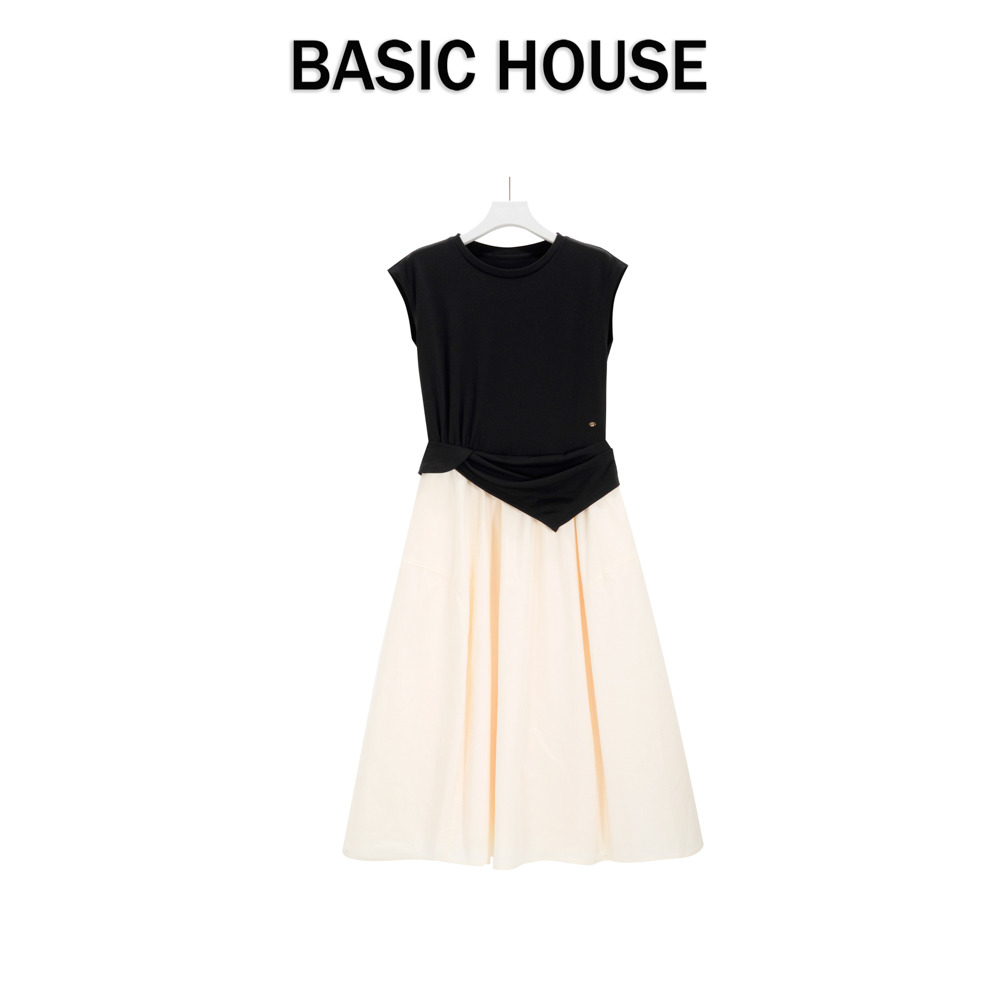 13834163.Basic House/百家好女装小众宽松夏季短袖t恤连衣裙子