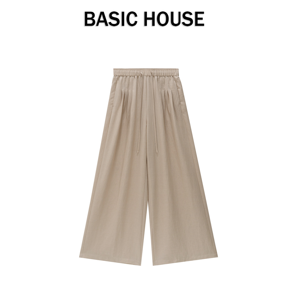 13834096.Basic House/百家好早秋上新宽松禅意吸汗休闲阔腿长裤