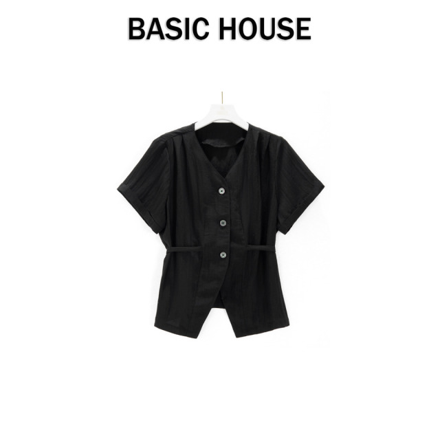 13834126.Basic House/百家好夏季百搭休闲时尚衬衫通勤