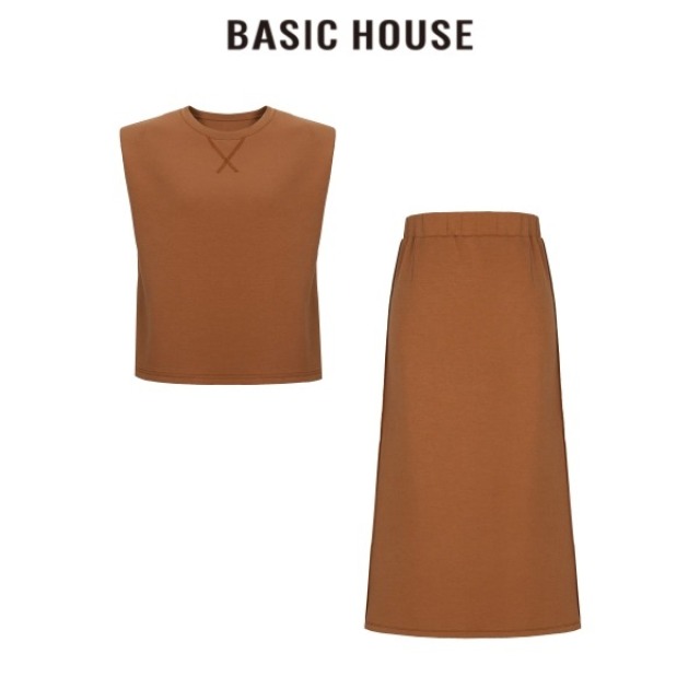 13834087.Basic House/百家好圆领法式宽松休闲百时尚套装
