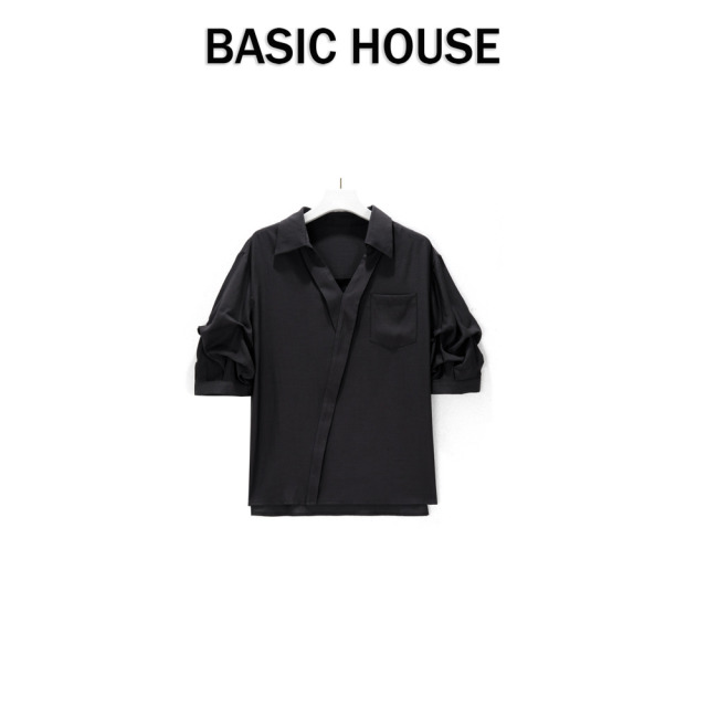 13834062.Basic House/百家好夏季新款法式衬衫设计感宽松百搭