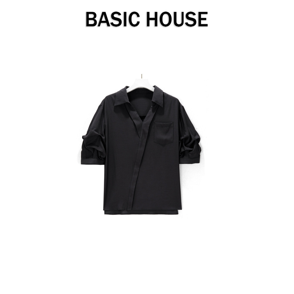 13834062.Basic House/百家好夏季新款法式衬衫设计感宽松百搭