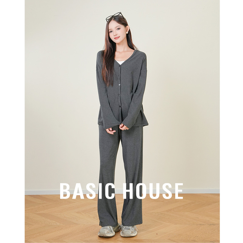 13834028.Basic House/百家好百搭时尚宽松春秋高级感韩版二件套显瘦休闲