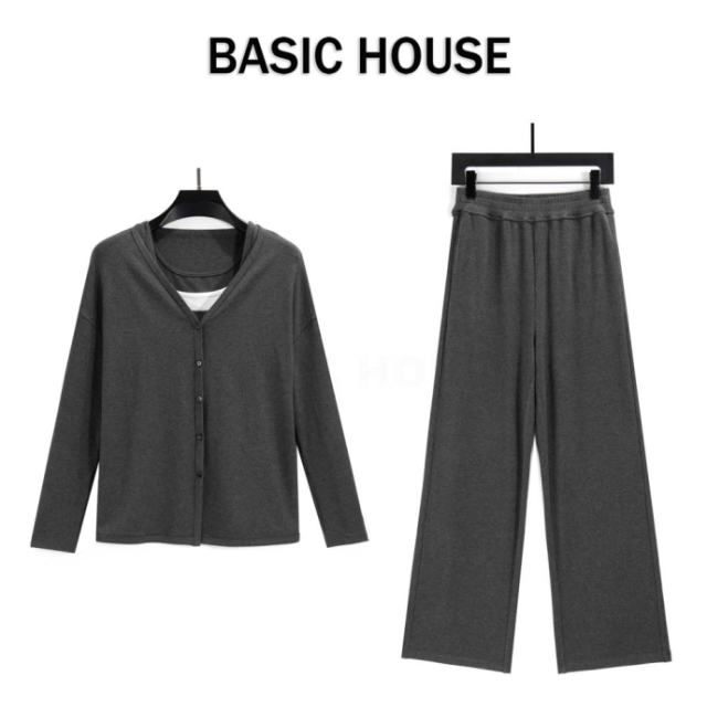 13834028.Basic House/百家好百搭时尚宽松春秋高级感韩版二件套显瘦休闲