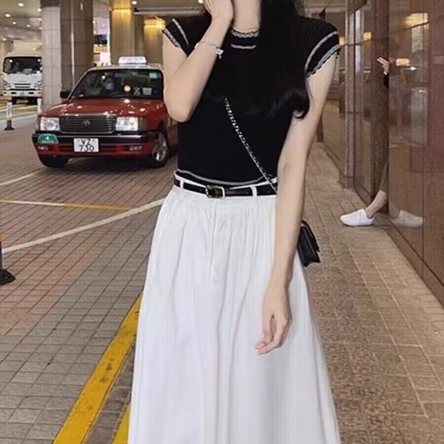 13762329.诗茉琳夏装搭配一整套显瘦茶系穿搭盐系轻熟网红炸街减龄两件套装裙子