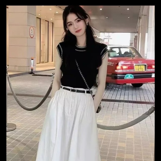 13762329.诗茉琳夏装搭配一整套显瘦茶系穿搭盐系轻熟网红炸街减龄两件套装裙子