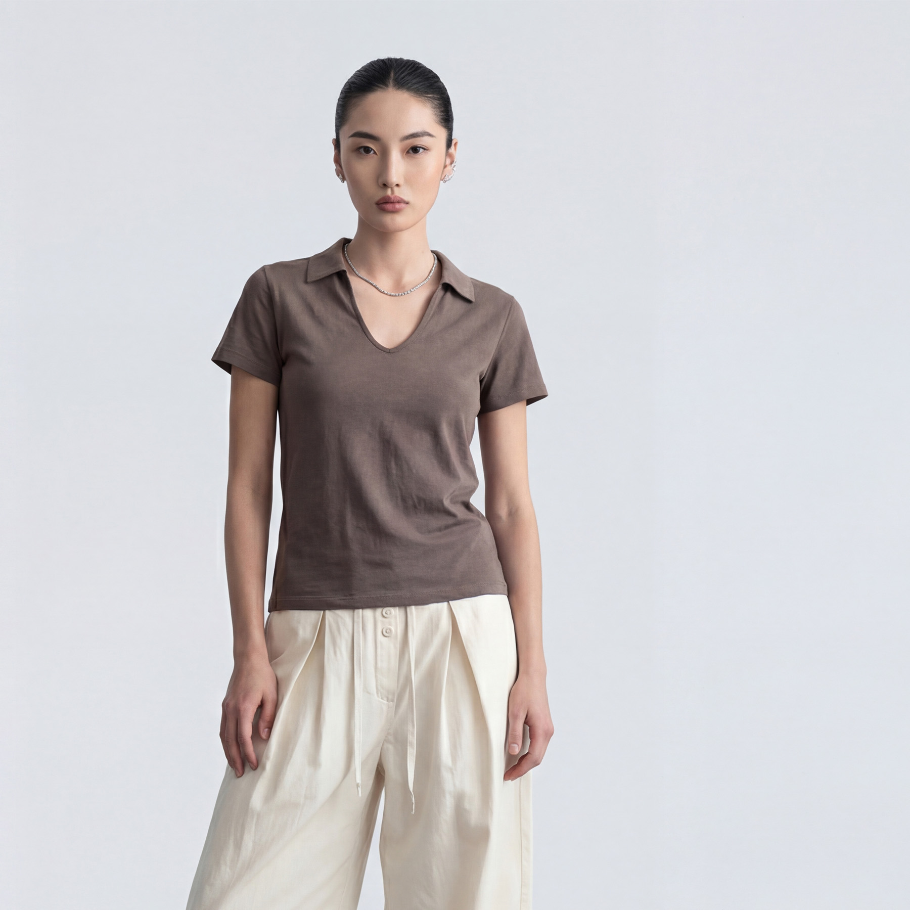 13485035.【凯特·温斯顿】松弛感 miu 风 polo 短袖女夏季宽松显瘦小个子休闲翻领上衣