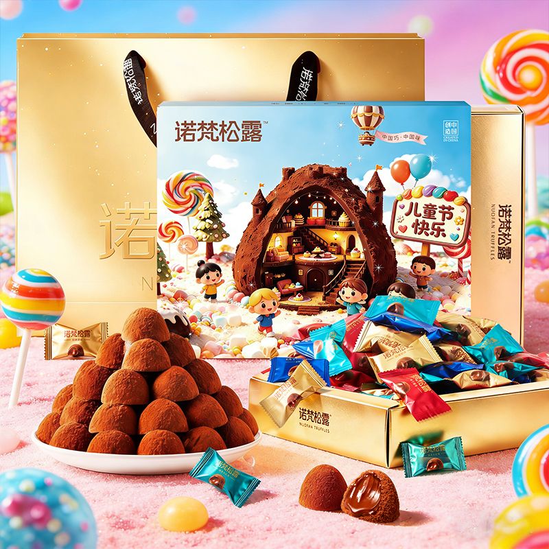 13480937.诺梵松露巧克力礼盒装送小朋友120g