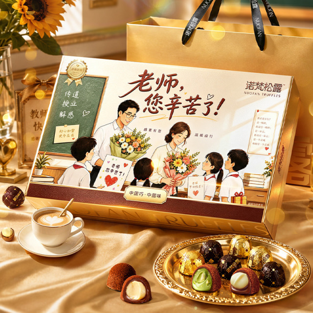 13757743.【整颗坚果，赠礼袋+贺卡】诺梵松露坚果金松露礼盒教师节送礼70g