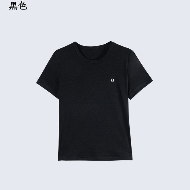 13725404.【薇尔汀妠】小字母刺绣天竹双面圆领短袖SQZZ-TZ2603