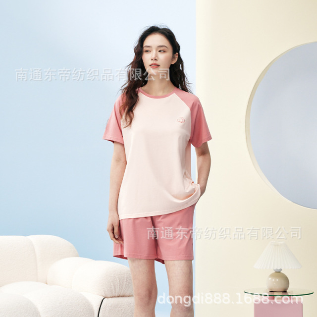 13687285.A类莫代尔棉睡衣男夏短袖短裤男士睡衣家居服可外穿舒适套装