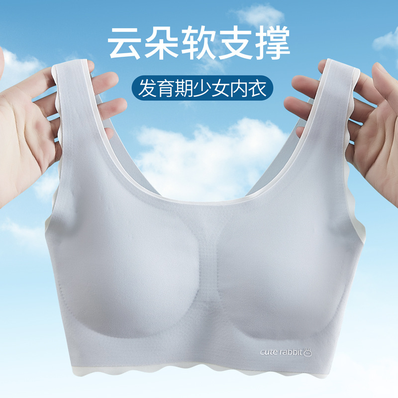 13695401.发育期少女内衣无痕抹胸初高中学生裹胸透气薄款固定背心女童文胸